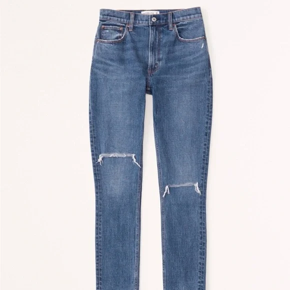Abercrombie Women's
High Rise Skinny Jean in Medium Destroy - Picture 3 of 3